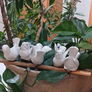 Set of Porcelain White Birds